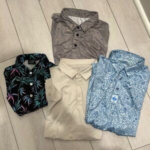 4 medium men’s polos assorted brands